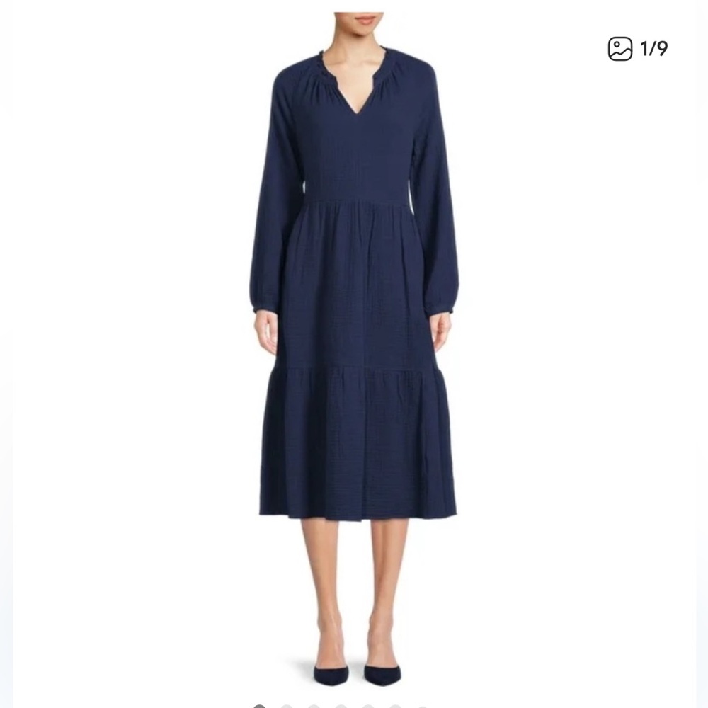 beachlunchlounge Navy Long Sleeve Dress - Picture 10 of 12